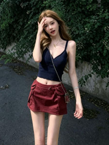 Karrar betsey | Sleeveless Knit Crop Top with Utility Skirt Set
