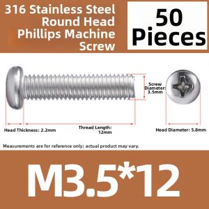 OPPU | 316 Stainless Steel Pan Head Cross Recessed Small Screws