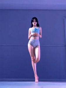 Javnova Sparkling Sequin High Waist Half Butt Shorts Heels Performance Pants for Dance Womens Fashion Autumn Season