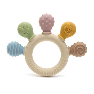 BPA Free Baby Silicone Teethers Sensory Toy Easy to Grasp Infant Teething Toys Food Grade Chewable Toys for Babies Newborn Gifts