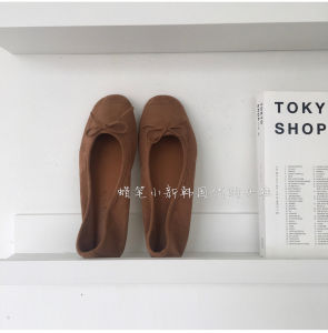 Comfortable Ballet Flat Shoes Spring New Style Dongda Gate Marie Velvet Surface Versatile Fashionable Low Heel round Toe Womens Flats
