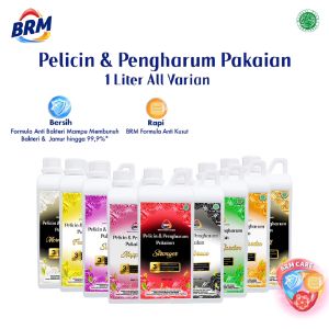 BRM Pelicin dan Pengharum Pakaian Laundry 1 Liter Anti Bakteri Wangi Tahan Lama