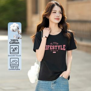 BALENO | Cotton Letter Print T-Shirt for Women