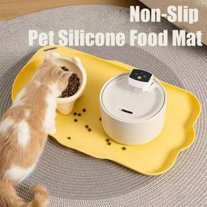 Non-Slip Pet Silicone Food Mat Bowl Pad Leak-Proof Feeding Mats Cushion for Cats Dogs Pet Cat Feeder Dog Bowl