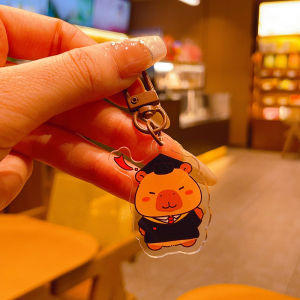 Cute Capybara Acrylic Keychain School Bag Pen Bag Decorative Accessories Small Gifts Creative Festival Supplies