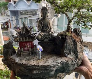 Tượng phật trang trí tiểu cảnh non bộ…(chất liệu bột đá cao cấp)