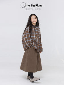 Loose Winter Cotton Jacket for Boys And Girls with Buttoned Plaid Design Comfortable Warm Outerwear Casual Style Childrens Clothing