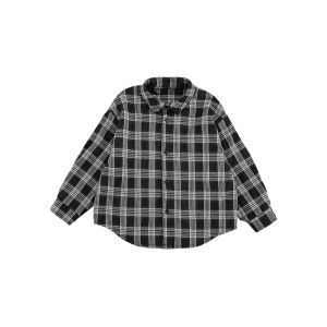 Fashionable Plaid Long Sleeve Shirt for Boys Simple Stylish Childrens Top Retro Style Autumn Trendy Cotton Blend Fabric