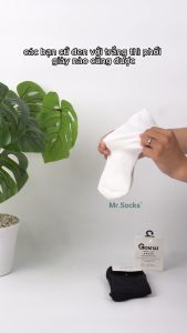 Combo 10 đôi tất cổ cao trơn nam nữ Mr.Socks chất liệu cotton cao cấp có mặt lưới thoáng khí khử mùi - KLB-TRONCAO-CB10