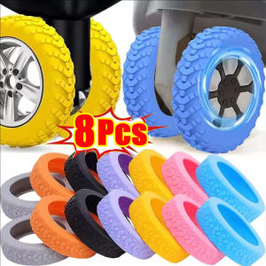8PCS Luggage Wheel Covers Thicken Texture Silicone Wheels Protector Reduce Noise Travel Suitcase Wheel Covers Travel Suitcase Accessories