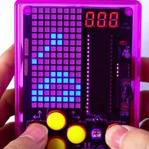 Aideepen | Upgraded DIY Game Kit Retro Classic Electronic Soldering Welding Tranning Set with Purple Blue Acrylic Case Mini Game Console