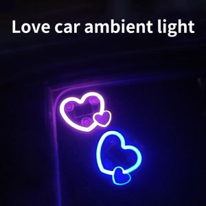 LED neon lights car triangle windows solar heart lights car windows heart-shaped glowing ambient lights car decoration ligh