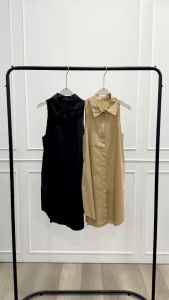 SV 6533 - Simple Collar Dress | Silvervogue | Gaun Katun Midi Pakaian Wanita