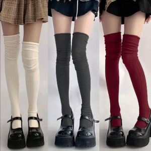 New Solid Color Thigh Socks High Stockings Women Trendy Casual Over The Knee Female Long Socks Thermal Warm Cotton Tall Tube Socks