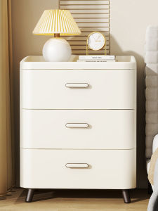 Wall-Hugging Integrated Drawer Nightstand Small Bedroom Storage Cabinet Home Use Side Table next to Bed Compact Organizer