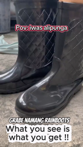 Womens fashionable rain boots Korean style mid-calf rain boots slip-on non-slip sole suitable for wearing outdoors