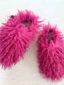 Winter New Fashionable Warm Anti-slip Woolen Slippers Home Cotton Slippers Fur Headed Flat Bottom Slip-On Shoes for Students And Young People