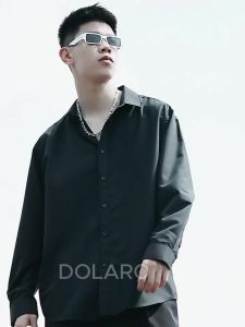 Áo sơ mi nam dài tay DOLARO lụa mango trơn không nhăn không xù thấm hút mồ hôi mang đi học đi chơi thoải mái