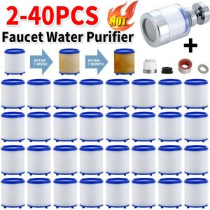 2-40PCS Faucet Water Filter Element Remove Chlorine Heavy Metals Filtered Shower Head Bath Filtration Purifier Soften Hard Water