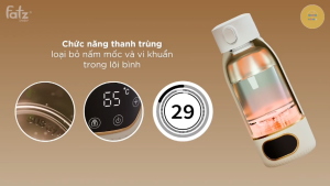 Bình Đun Sôi & Hâm Nước Pha Sữa Di Động Mini Smart 18 Plus FATZ BABY Pin Khủng 18.000mAh Dung Tích 500ml Tiệt Trùng lõi bình Khoá trẻ em