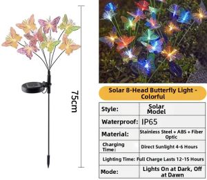 YUANMUXUAN | Solar Colorful Fiber Optic Butterfly Light Waterproof Outdoor Garden Yard Decor