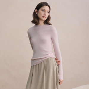 DUSHU | Seamless High Neck Pure Wool Womens Knitwear Large Size