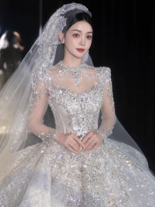 Bridal Wedding Dress 2026 New Custom-made High-end Feel Petite Plus-size Long-sleeved