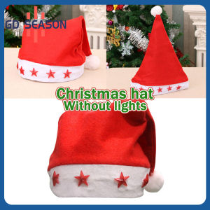 Christmas Xmas 29cm Hat Santa Claus Hat Christmas Cap Without Blinking Star Light over size (Red)