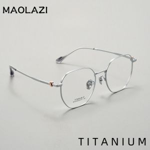 Maolazi thời trang sang trọng Kính Retro siêu nhẹ Kính mắt Titan thoải mái kính thuốc khung cho Nam Nữ bv61039
