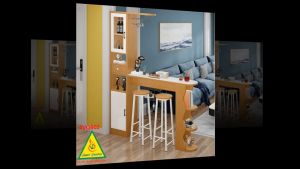 Quầy bar mini quầy bar kiêm vách ngăn phòng khách nhà bếp 4VQB02B ( Không kèm ghế )- NỘI THẤT LẮP RÁP VIENDONGADV