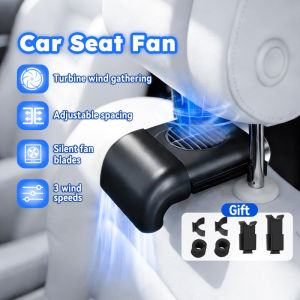Portable USB Fan for Car Seat 3 Speed Adjustable Universal Car Seat Cooling Fan Silent Car Fan Summer Cooling Fan Car Seat Cooling Tool 汽车座椅风扇