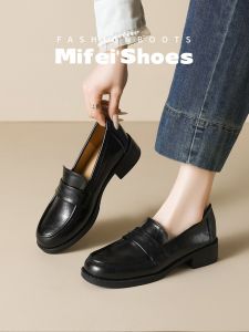 MIFEI | Soft Leather Slip-On Shoes Women Summer Versatile Casual Loafers British Style Large Size 41-43