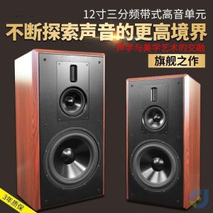 Tri-frequency Speaker 12-inch Bass HIFI Bookcase Sound System No Amplifier High Fidelity Home and School Use