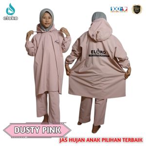 ELOKO Jas Hujan Ponco Anak  Model Hoodie tanpa kancing Usia 7-12 Tahun Bahan PVC