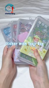 ezstationery Ready Stock Cute Stickers with Tools Box Cartoon Girl Washi Sticker Tool Gift Box DIY Scrapbooking Journal Diary 手帐贴纸