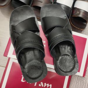 SANDAL KULIT PRIA DR. IAM 4008 HITAM ( PRODUKSI SENDIRI )