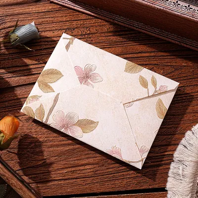 10pcs Oriental Yunjin Brocade Vintage Embossed Letter Envelope Elegant Envelope for Invitation Complete Luxury Set for Weddings
