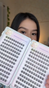 17KM 288 Clusters Glue-Free False Eyelashes Self-adhesive 10-12mm Lash Extension Free Tweezer Makeup Tool