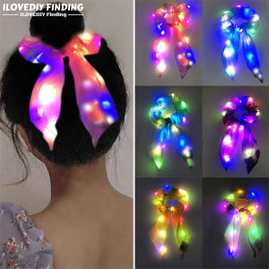 Led dạ quang dây buộc tóc lớn phát sáng ruột lớn dây buộc tóc đầu đơn giản dây buộc tóc đàn hồi cao đầu dây buộc mềm co giãn buộc tóc đuôi ngựa