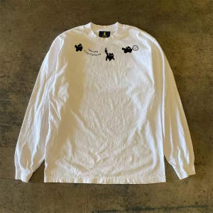 เสื้อยืดคู่รักแขนยาวผ้าฝ้ายแท้ 310 ทรงหลวม สไตล์วินเทจ สำหรับผู้ชายและผู้หญิง คอกลม ปกติ อบอุ่น ไม่โปร่งใส