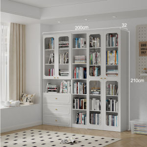 KEBIXIONG | Anti-Dust Wooden Bookcase with Glass Doors