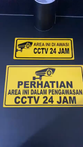 YS TULISAN ACRYLIC CCTV 24 Jam/sign in akrilik CCTV kuning