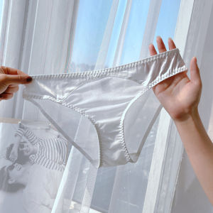 New Young Adult Lace Underwear Womens Low Waist Transparent Mesh Luxury Ice Silk Breathable Thin Triangle Shorts Cotton Crotch