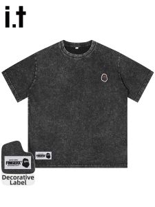 FINGERCROXX | Vintage Washed Short Sleeve T-shirt Men Loose Casual