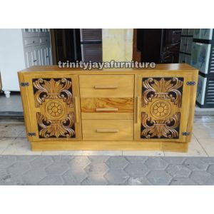 Meja Tv Meja Diswar Bufet tv Pendek Premium Jati Jepara /trinityjayafurniture