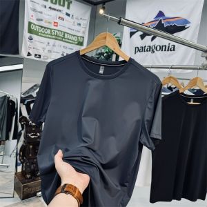Silky Smooth Lightweight Quick-Drying Breathable Laser Punching Four-Sided Elastic Men Sports Outdoor round Neck Short Sleeve T-shirt