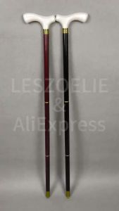 91cm Detachable Walking Cane Curved Resin Handle Black German Beech Wooden Fashionable Stick for Men And Women