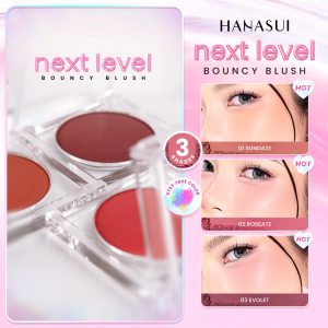 Hanasui Next Level Bouncy Blush - Super Bouncy Blush Long Lasting Blendable Easy To Use Powder Blush Bounce And Blush Kekinian