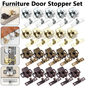 Cabinet Door Latch Strong Practical Door Buckle Lock Double Roller Catch for Cupboard Cabinet Drawer