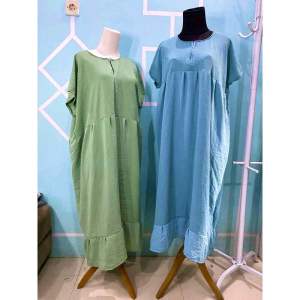 Daster Polos Jumbo Cringkle Airflow Busui LD 120-125 Warna random